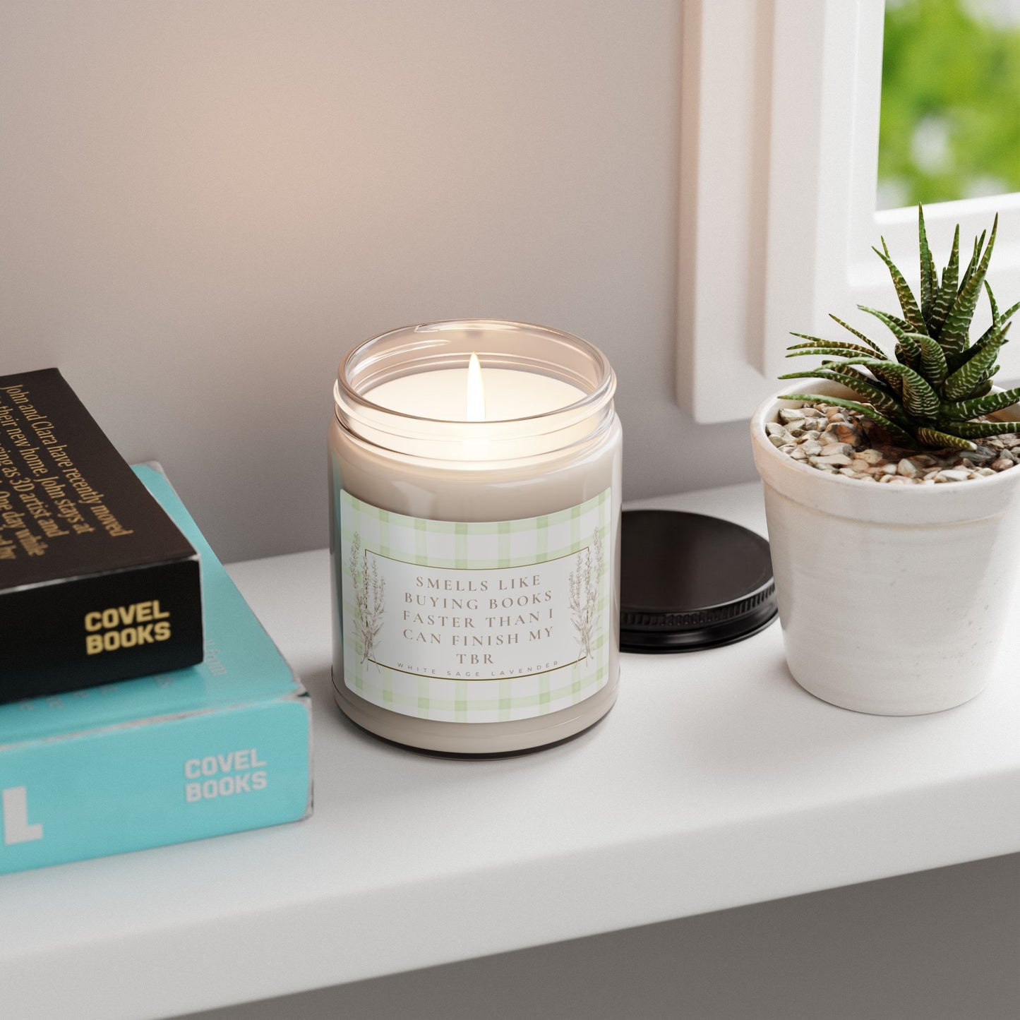 Book Lover Soy Candle — “Smells Like Buying Books Faster Than I Can Finish My TBR” (Varied Scents, 9 oz)