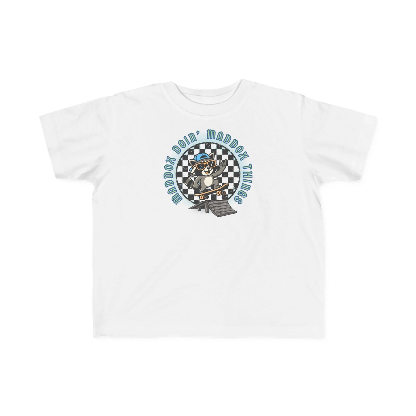 Personalizable Toddler Skateboard Tee "Maddox Doin' Maddox Things" – Kids Skateboard Shirt