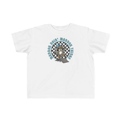 Personalizable Toddler Skateboard Tee "Maddox Doin' Maddox Things" – Kids Skateboard Shirt