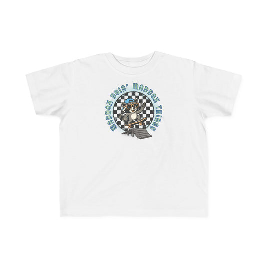Personalizable Toddler Skateboard Tee "Maddox Doin' Maddox Things" – Kids Skateboard Shirt