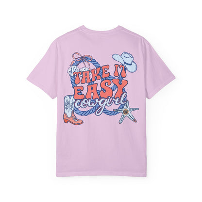 Cowgirl Graphic T-Shirt — "Take It Easy" Western Tee