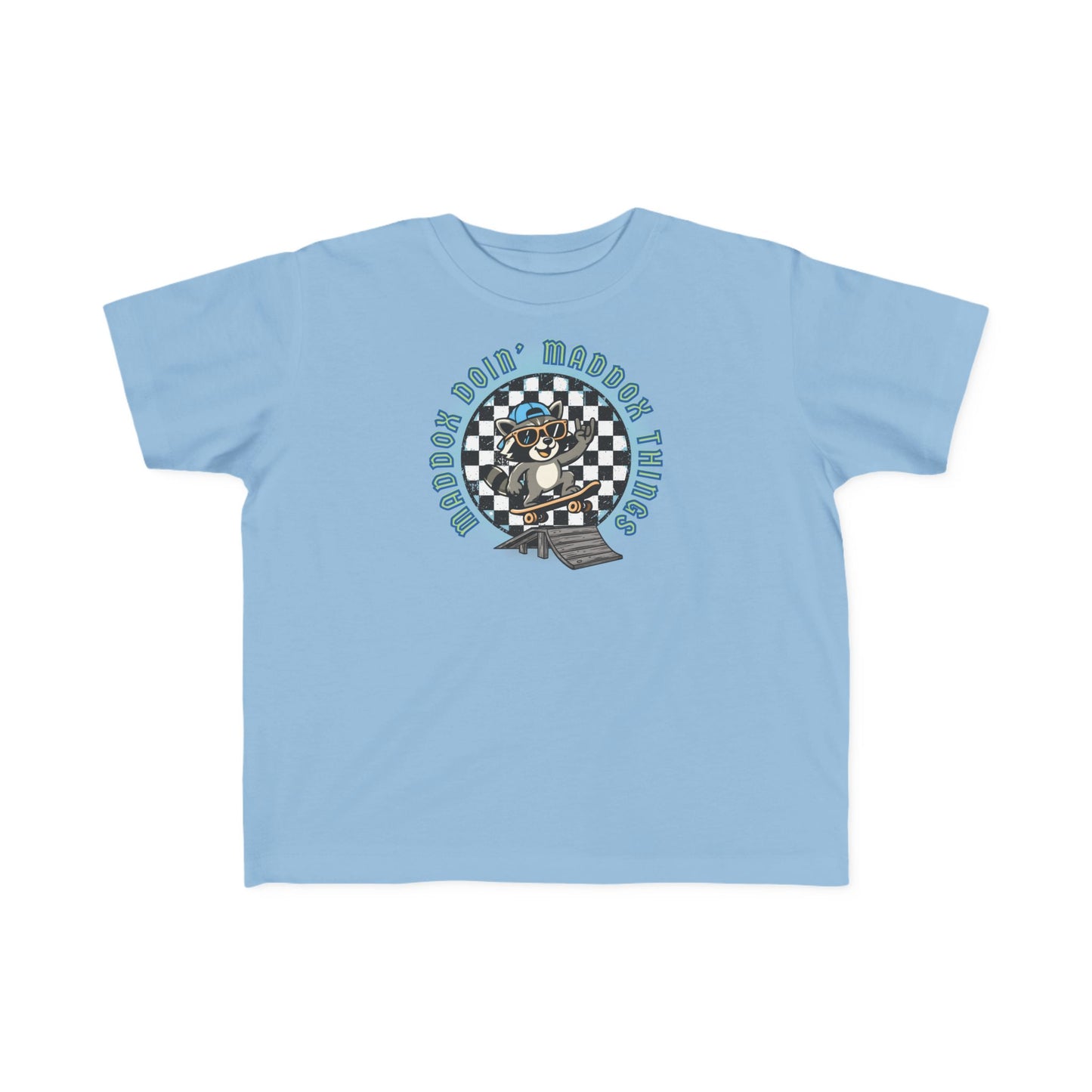 Personalizable Toddler Skateboard Tee "Maddox Doin' Maddox Things" – Kids Skateboard Shirt