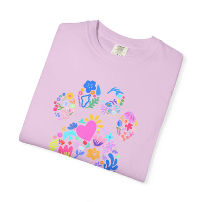 Dog Mom Floral Paw T-Shirt — Cute Veterinary & Pet Lover Gift