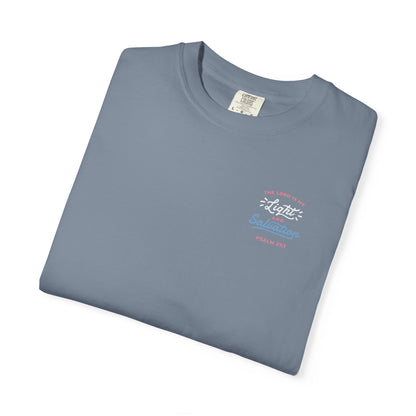 Surf Vibes Graphic T-Shirt — 'Waves, Free' Tricolor Chest & Back Design
