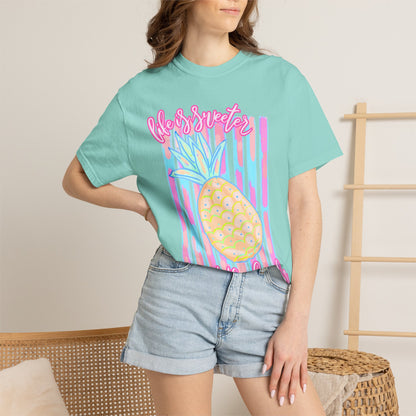 Pineapple at the Beach T-Shirt — Pastel Summer Graphic Tee