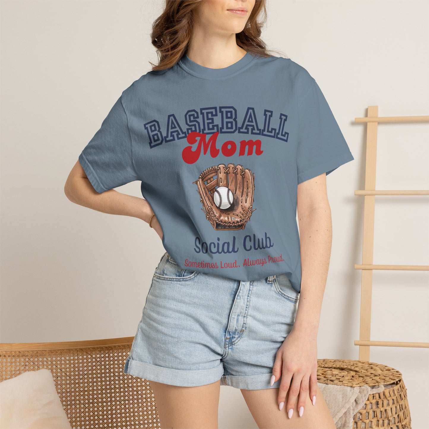 Baseball Mom Social Club T-Shirt — Vintage Glove Design