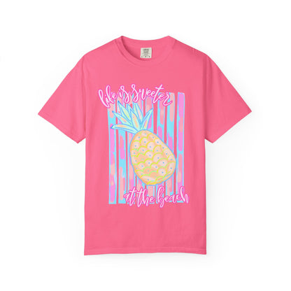 Pineapple at the Beach T-Shirt — Pastel Summer Graphic Tee