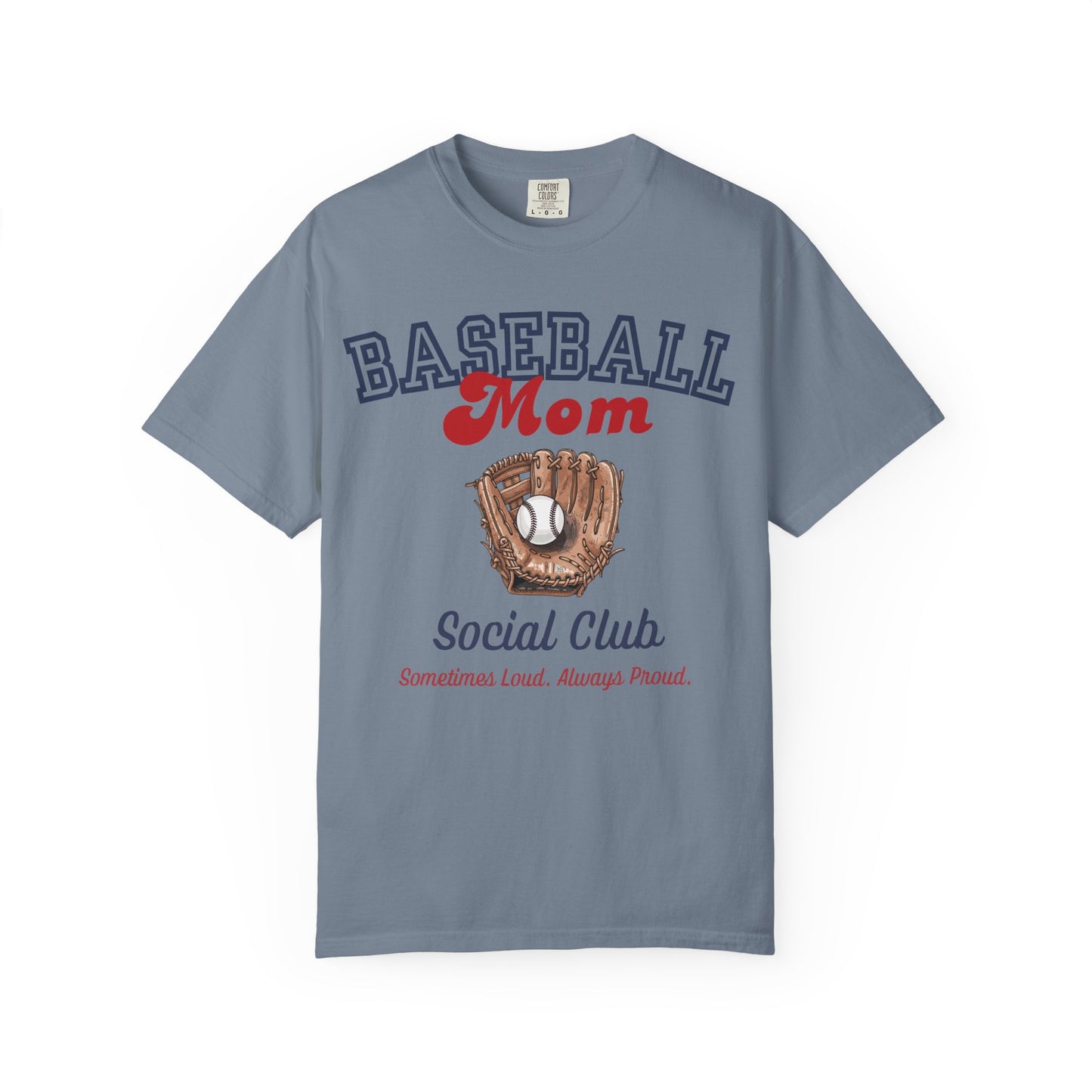 Baseball Mom Social Club T-Shirt — Vintage Glove Design