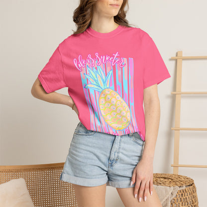 Pineapple at the Beach T-Shirt — Pastel Summer Graphic Tee