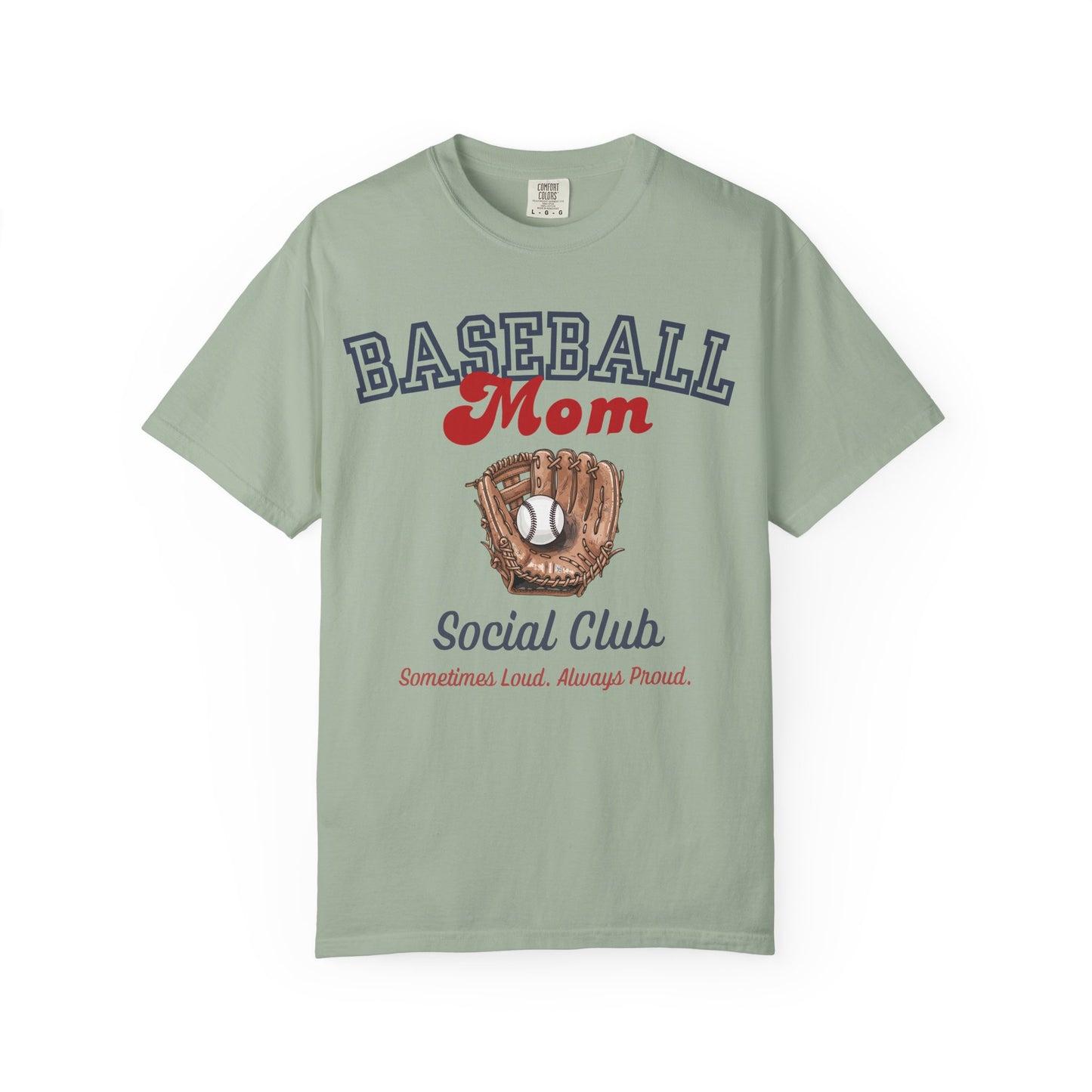 Baseball Mom Social Club T-Shirt — Vintage Glove Design