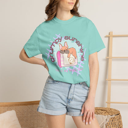 "Grumpy Sunshine" Puppy Graphic Tee (This Is My 'Happy' Face) — Comfort Colors® 1717 Tee