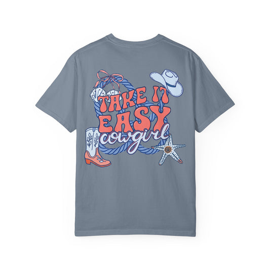 Cowgirl Graphic T-Shirt — "Take It Easy" Western Tee