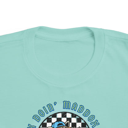 Personalizable Toddler Skateboard Tee "Maddox Doin' Maddox Things" – Kids Skateboard Shirt