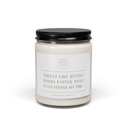 Book Lover Soy Candle — “Smells Like Buying Books Faster Than I Can Finish My TBR” (Varied Scents, 9 oz)