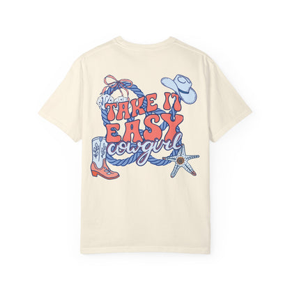 Cowgirl Graphic T-Shirt — "Take It Easy" Western Tee