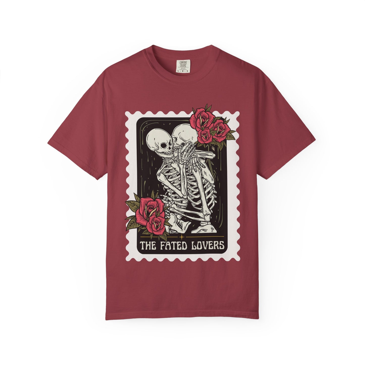 T-Shirt — 'The Fated Lovers' Skeleton Kiss Graphic Tee
