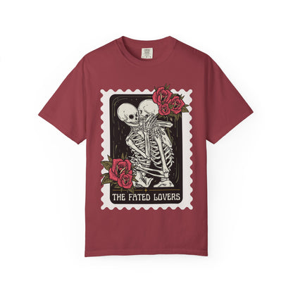 T-Shirt — 'The Fated Lovers' Skeleton Kiss Graphic Tee