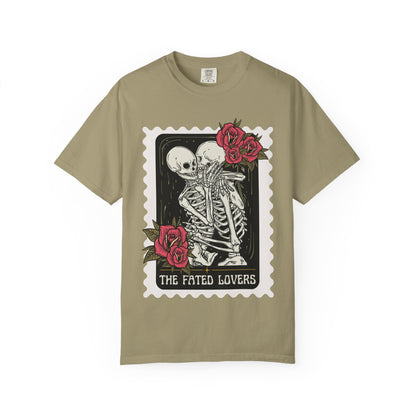 T-Shirt — 'The Fated Lovers' Skeleton Kiss Graphic Tee