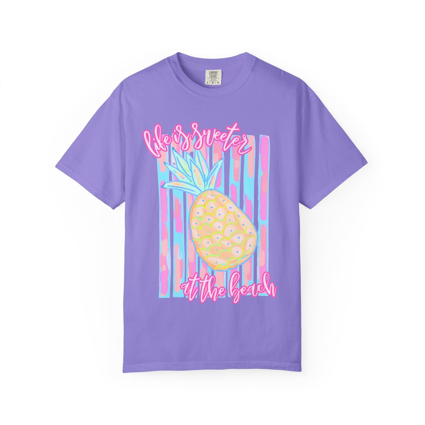 Pineapple at the Beach T-Shirt — Pastel Summer Graphic Tee