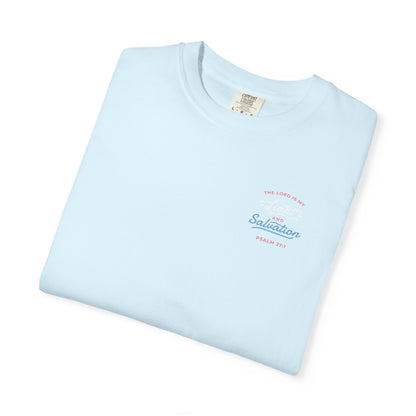 Surf Vibes Graphic T-Shirt — 'Waves, Free' Tricolor Chest & Back Design