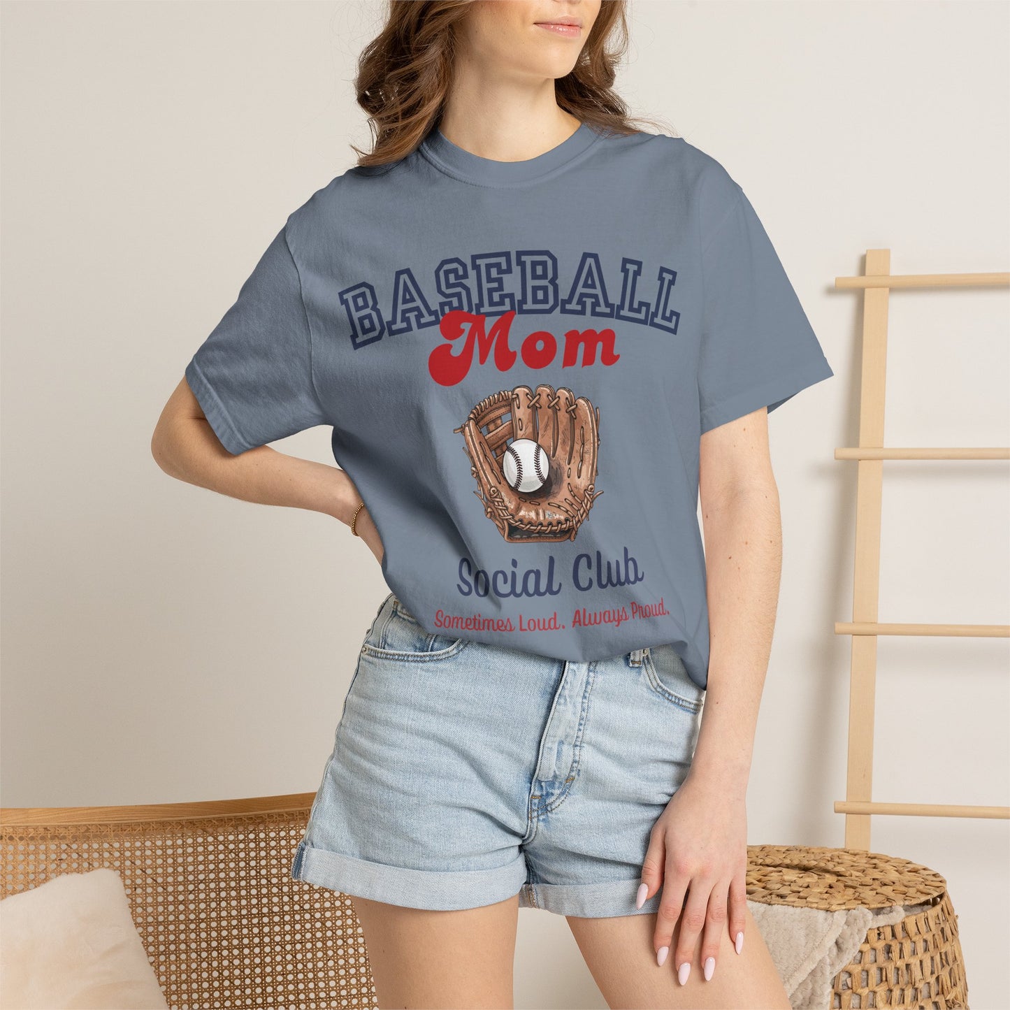 Baseball Mom Social Club T-Shirt — Vintage Glove Design