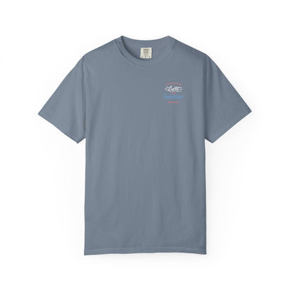 Surf Vibes Graphic T-Shirt — 'Waves, Free' Tricolor Chest & Back Design