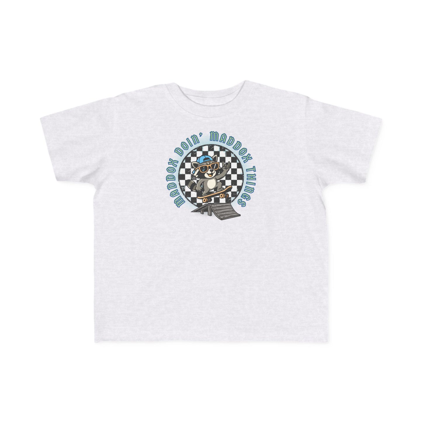 Personalizable Toddler Skateboard Tee "Maddox Doin' Maddox Things" – Kids Skateboard Shirt