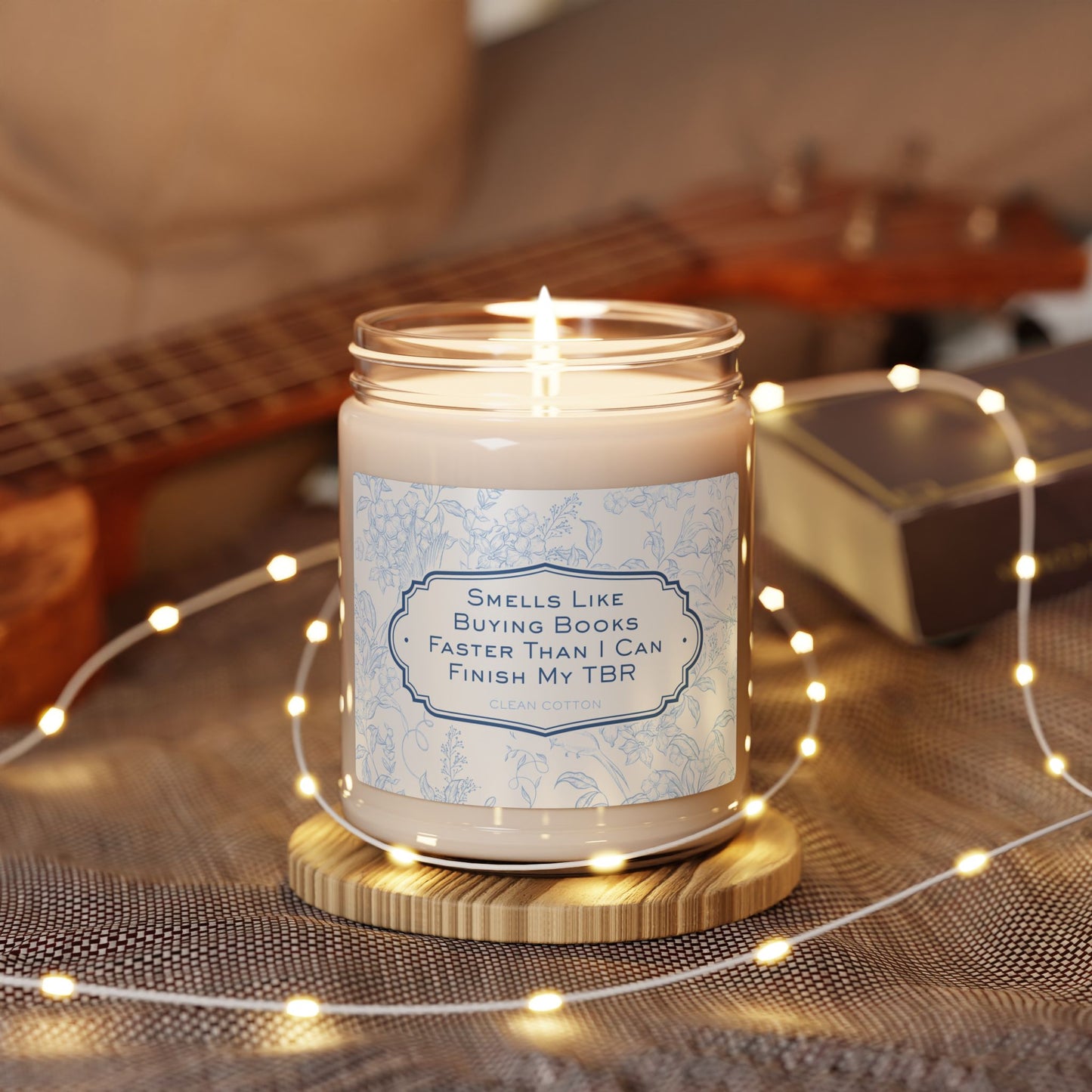 Book Lover Soy Candle — “Smells Like Buying Books Faster Than I Can Finish My TBR” (Varied Scents, 9 oz)