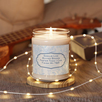 Book Lover Soy Candle — “Smells Like Buying Books Faster Than I Can Finish My TBR” (Varied Scents, 9 oz)