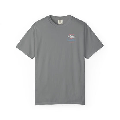 Surf Vibes Graphic T-Shirt — 'Waves, Free' Tricolor Chest & Back Design
