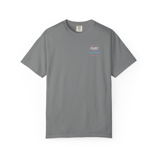 Surf Vibes Graphic T-Shirt — 'Waves, Free' Tricolor Chest & Back Design