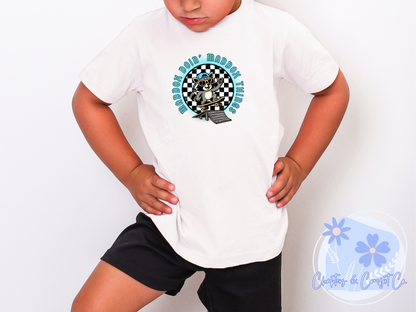 Personalizable Toddler Skateboard Tee "Maddox Doin' Maddox Things" – Kids Skateboard Shirt