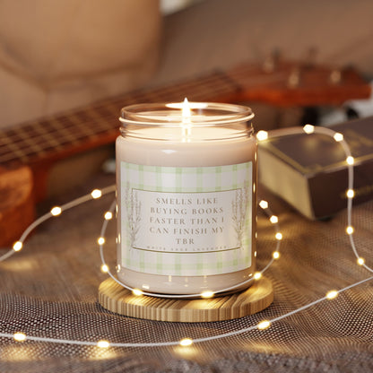 Book Lover Soy Candle — “Smells Like Buying Books Faster Than I Can Finish My TBR” (Varied Scents, 9 oz)