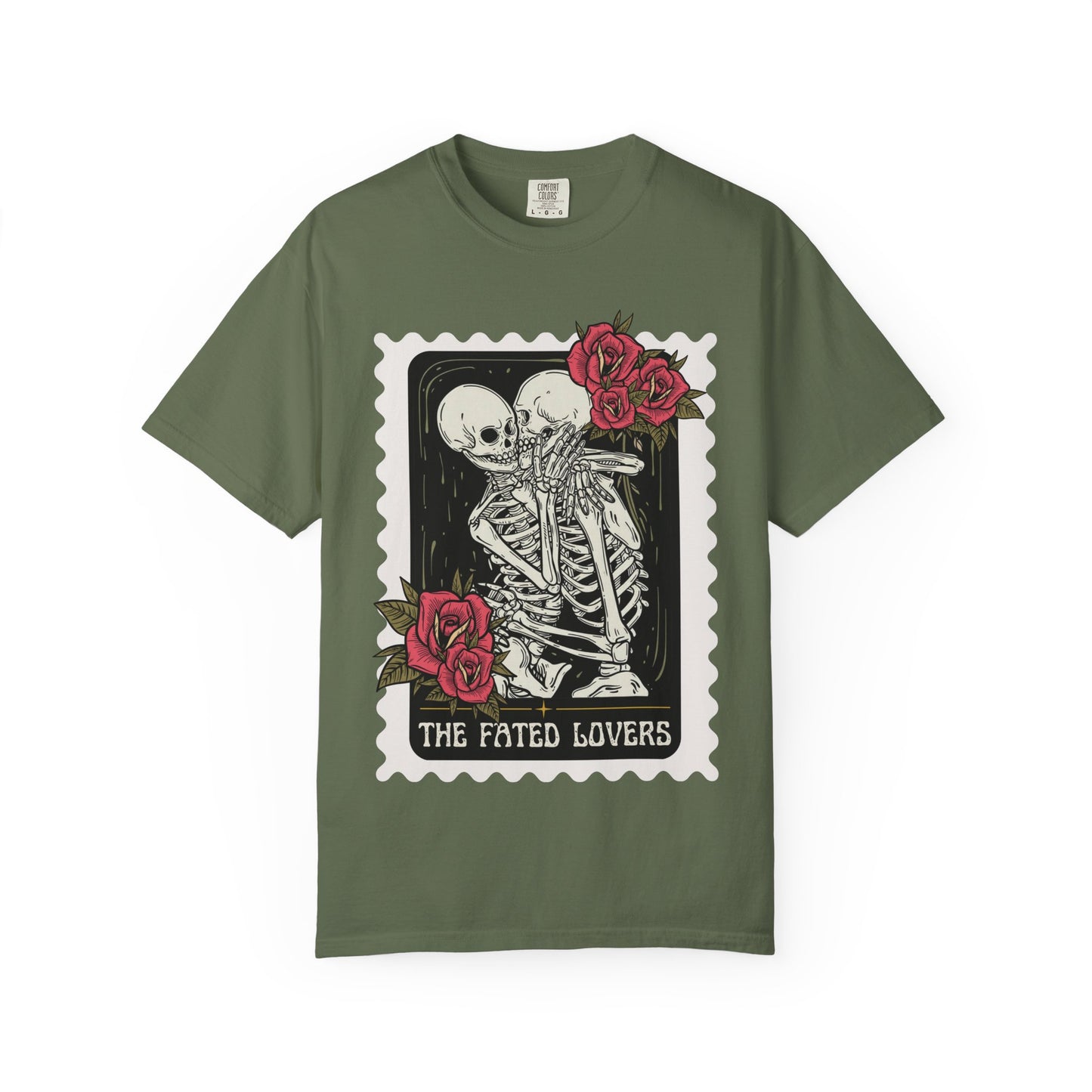 T-Shirt — 'The Fated Lovers' Skeleton Kiss Graphic Tee