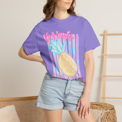 Pineapple at the Beach T-Shirt — Pastel Summer Graphic Tee