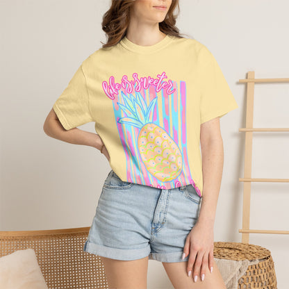 Pineapple at the Beach T-Shirt — Pastel Summer Graphic Tee