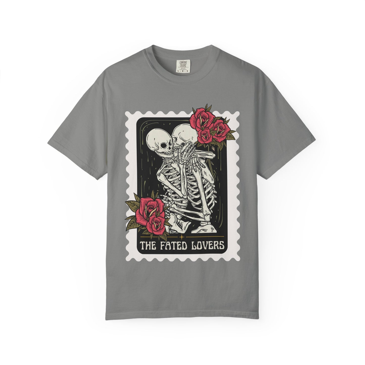 T-Shirt — 'The Fated Lovers' Skeleton Kiss Graphic Tee