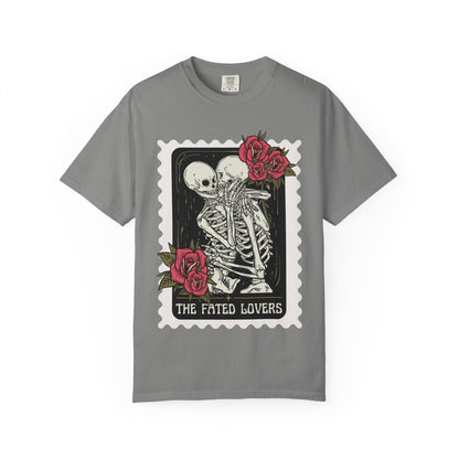 T-Shirt — 'The Fated Lovers' Skeleton Kiss Graphic Tee