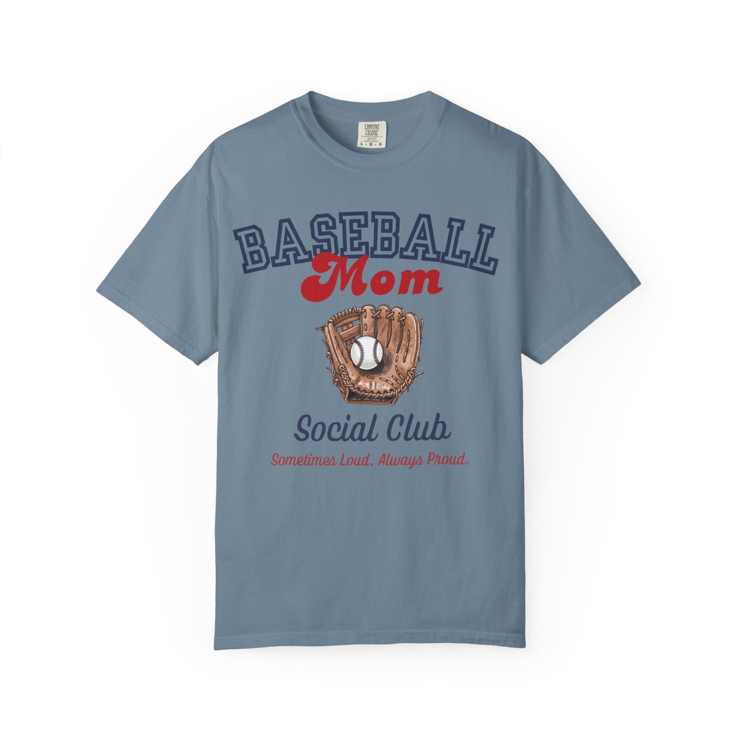 Baseball Mom Social Club T-Shirt — Vintage Glove Design