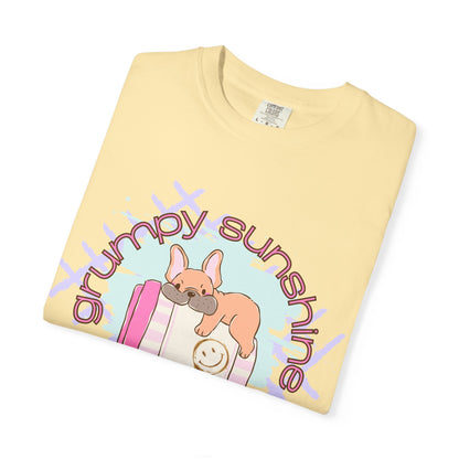 "Grumpy Sunshine" Puppy Graphic Tee (This Is My 'Happy' Face) — Comfort Colors® 1717 Tee