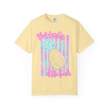 Pineapple at the Beach T-Shirt — Pastel Summer Graphic Tee