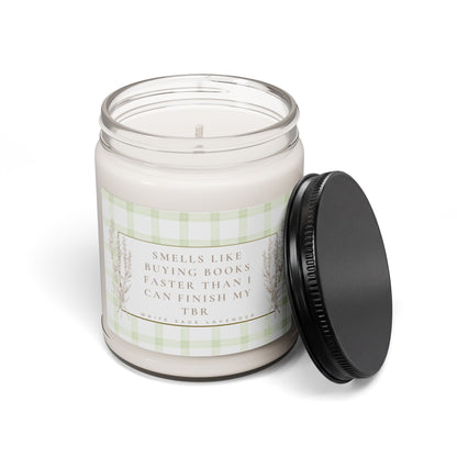 Book Lover Soy Candle — “Smells Like Buying Books Faster Than I Can Finish My TBR” (Varied Scents, 9 oz)