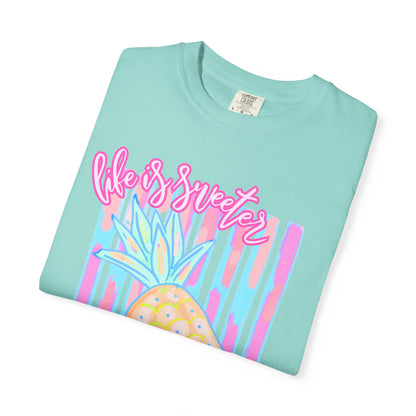 Pineapple at the Beach T-Shirt — Pastel Summer Graphic Tee