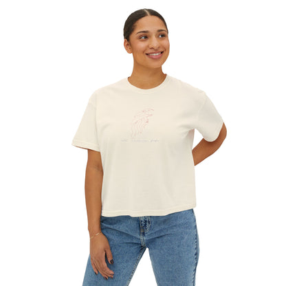 All American Babe Hand Drawn Cowgirl, Comfort Colors Women's Boxy Tee