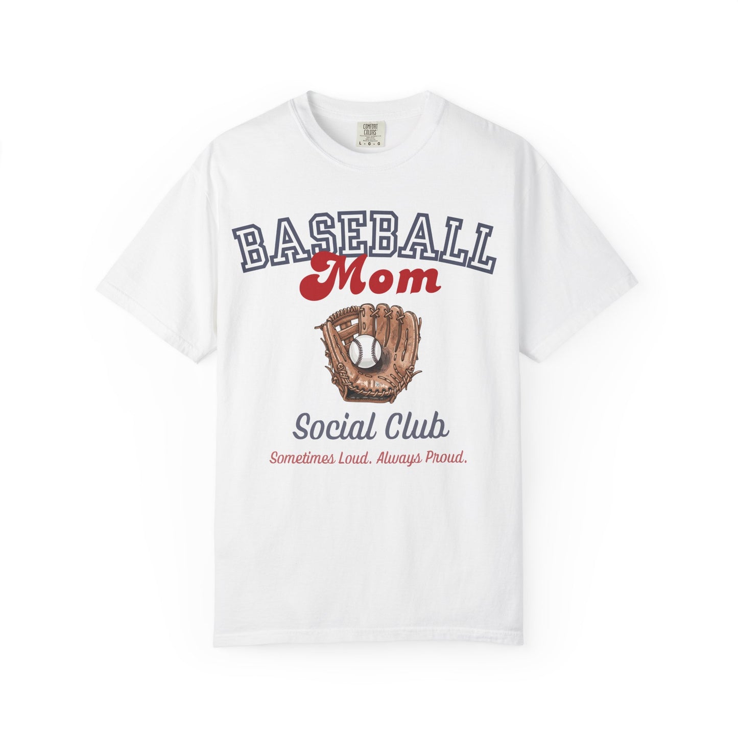 Baseball Mom Social Club T-Shirt — Vintage Glove Design