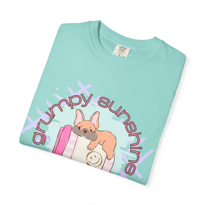 "Grumpy Sunshine" Puppy Graphic Tee (This Is My 'Happy' Face) — Comfort Colors® 1717 Tee