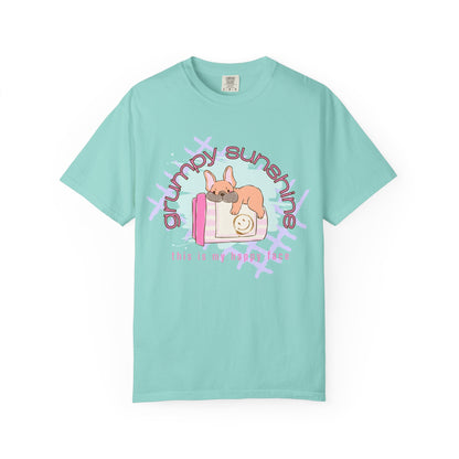 "Grumpy Sunshine" Puppy Graphic Tee (This Is My 'Happy' Face) — Comfort Colors® 1717 Tee