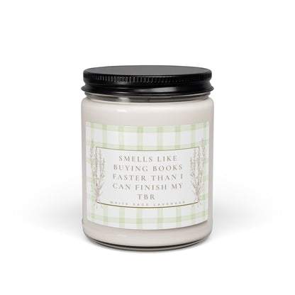 Book Lover Soy Candle — “Smells Like Buying Books Faster Than I Can Finish My TBR” (Varied Scents, 9 oz)