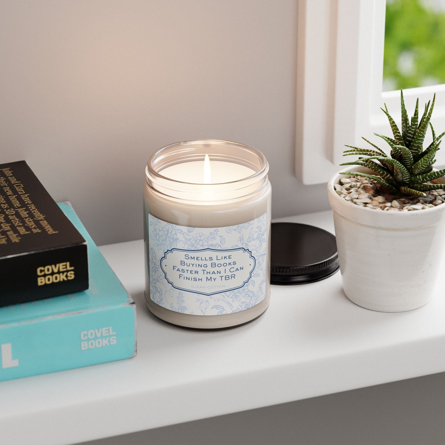 Book Lover Soy Candle — “Smells Like Buying Books Faster Than I Can Finish My TBR” (Varied Scents, 9 oz)