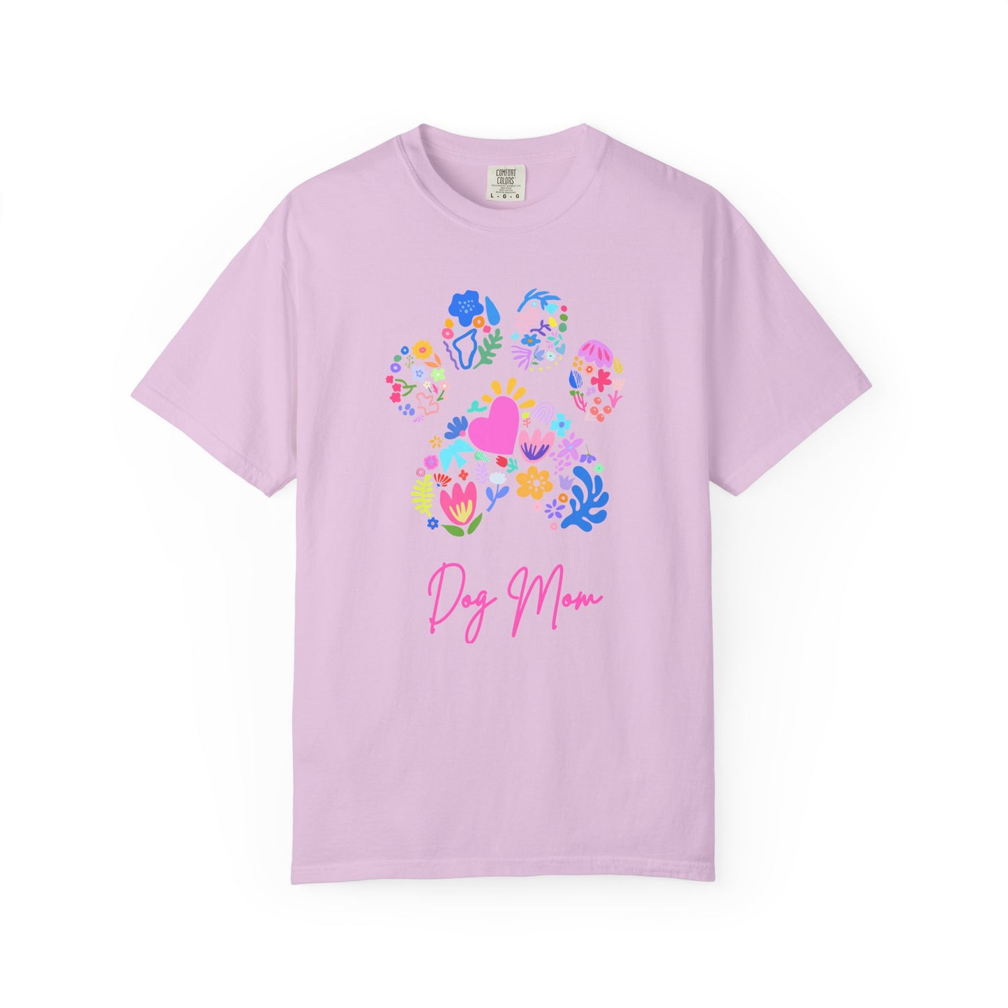 Dog Mom Floral Paw T-Shirt — Cute Veterinary & Pet Lover Gift